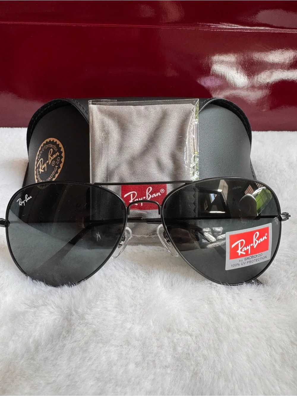 ✅NEW “Ray-Ban” Black Aviator Sunglasses with Dark Lenses